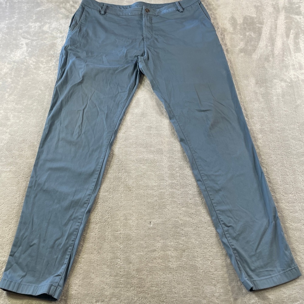Birddogs Chino Pants Lined Men 38x34 Blue Stretch Slim Tapered Casual Preppy